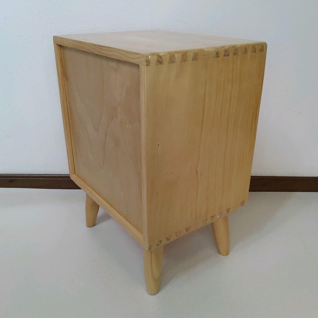 籐 木製 ベッド サイドテーブル ラタン ウッドキャビネット