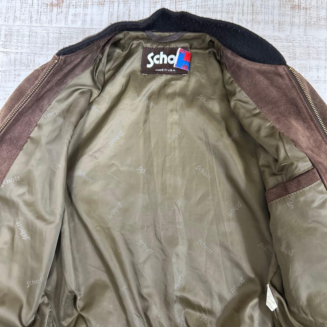 ボ*ム様 ショットSchott スエード ブルゾン レザージャケット MA1