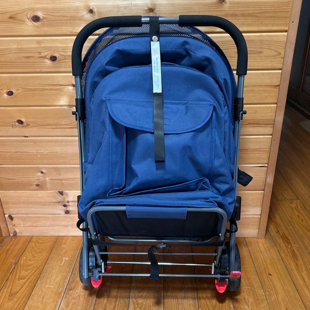 ネイビー ペットカート 折りたたみ式