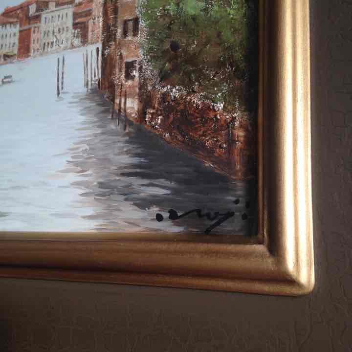 昼下がりの運河   塚越仁慈   絵    インテリア