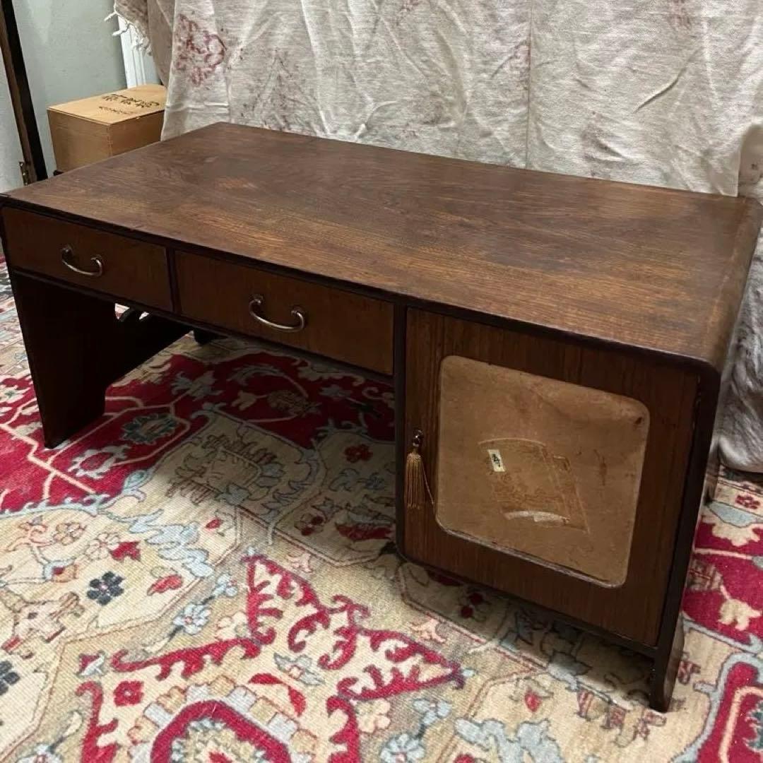 1日価格＾＾木製文机 昭和初期アンティーク　お手入れ済みレトロ