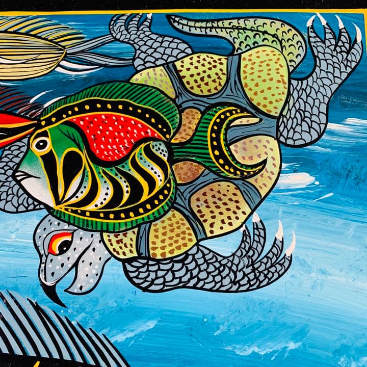 【ティンガティンガ・アート】『海』 by ジャファリー・アウシ氏