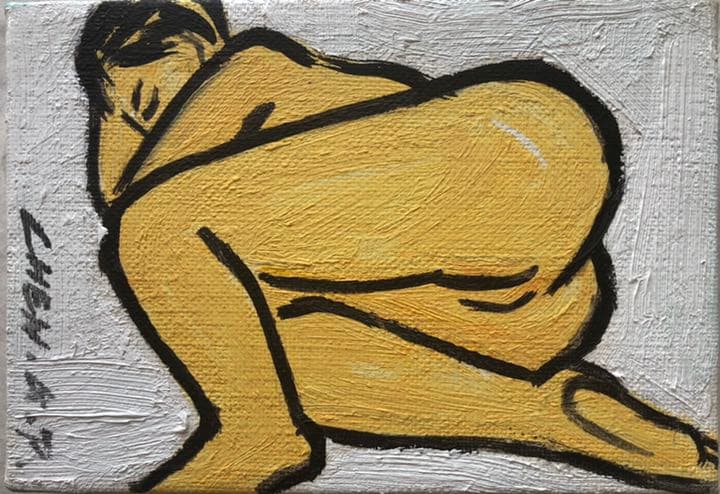 現代美術、真作保証CHEN GUIPING オリジナル油絵原画 午後の誘惑