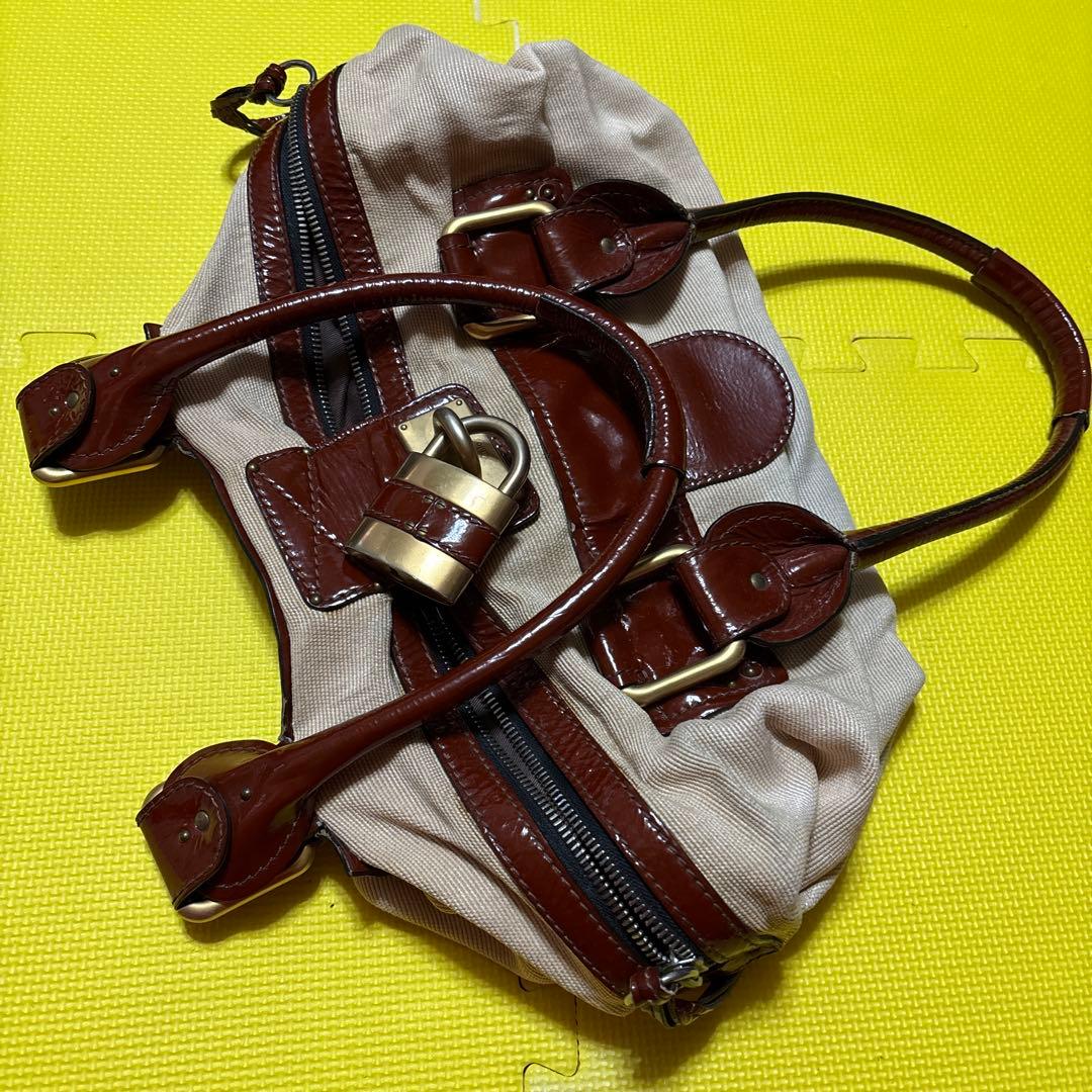 SeeByChloeベージュとブラウンのハンドバッグ