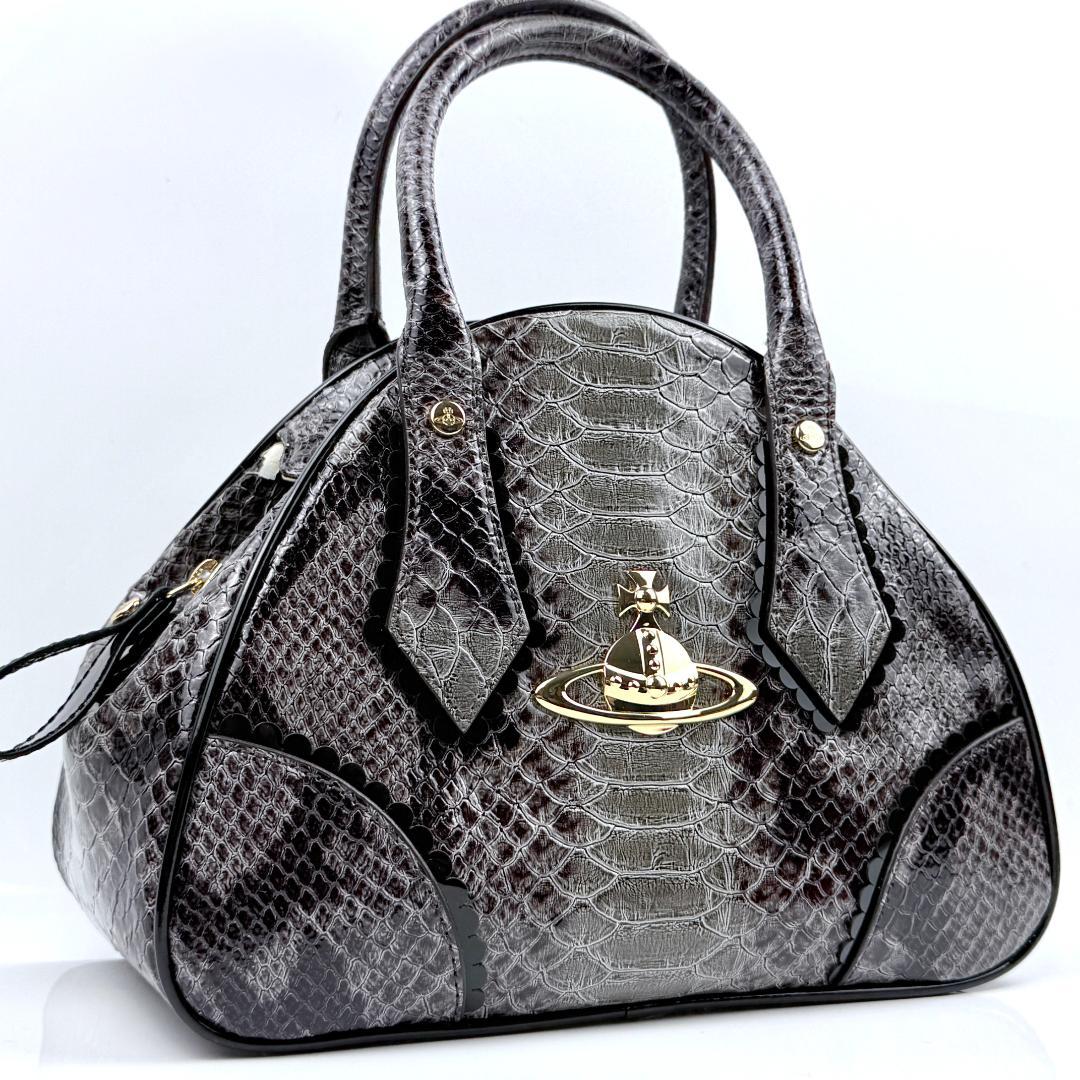 希少 ヴィヴィアンウエストウッド ハンドバッグ ヤスミン 型押し エナメル