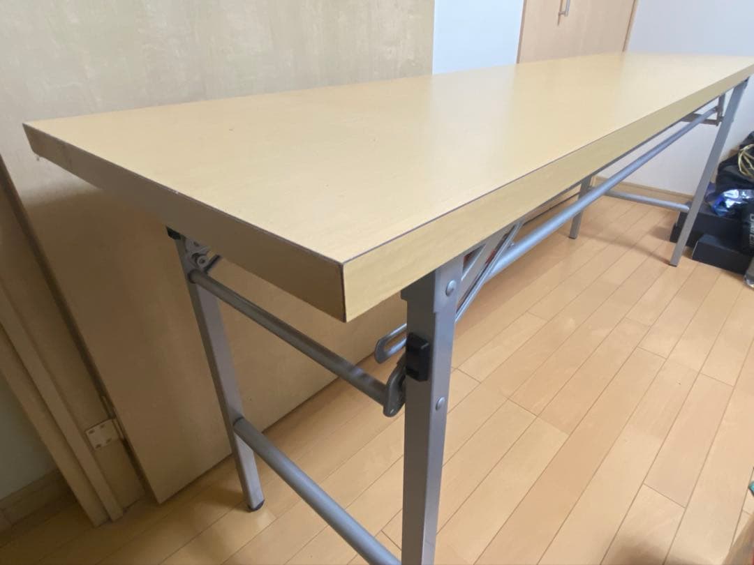 会議用 机 折りたたみテーブル ナチュラル