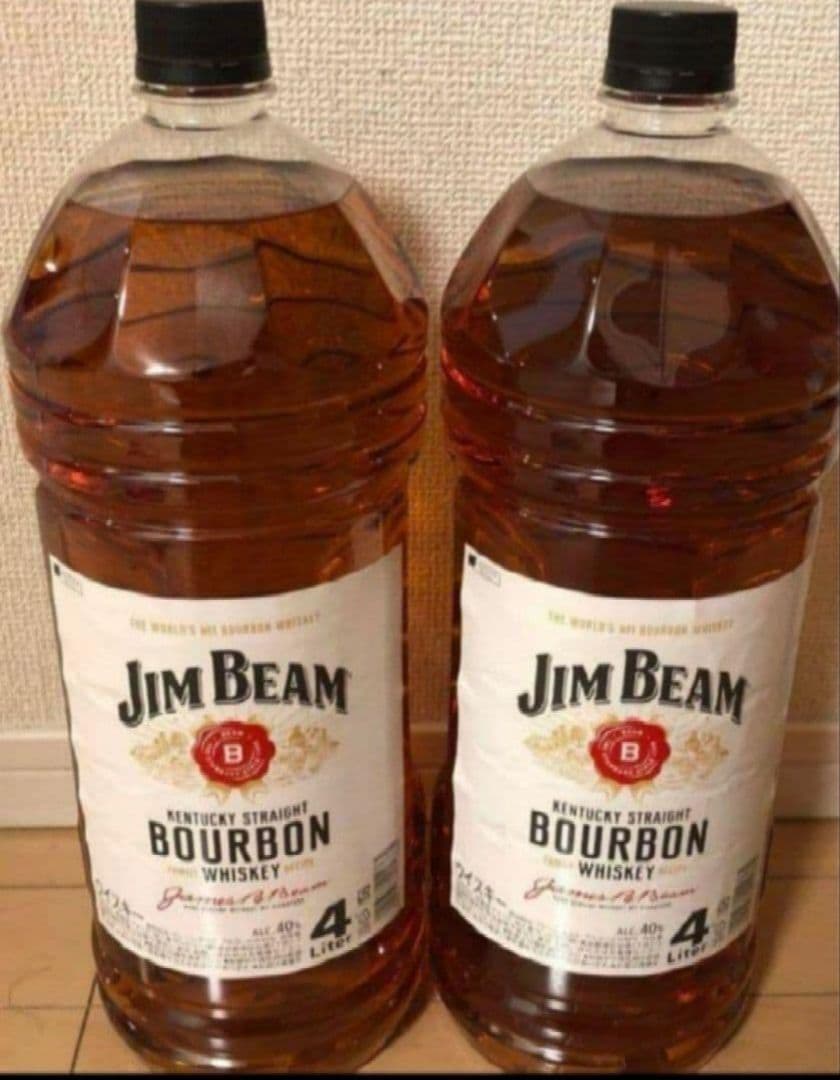 ⭐️12/5限定値新品未開封⭐️Jim Beam バーボンウイスキー 4L×2本