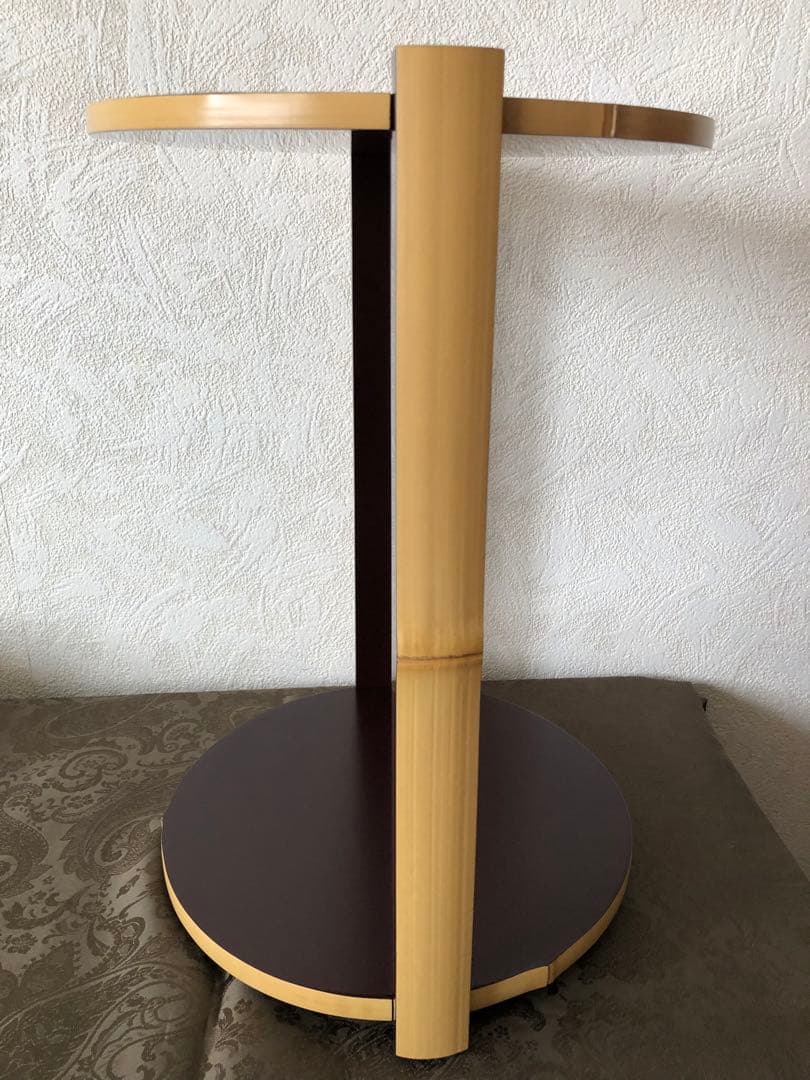白竹　丸卓　台子　而妙斎好　田原一斎作　組み立て式　茶道具