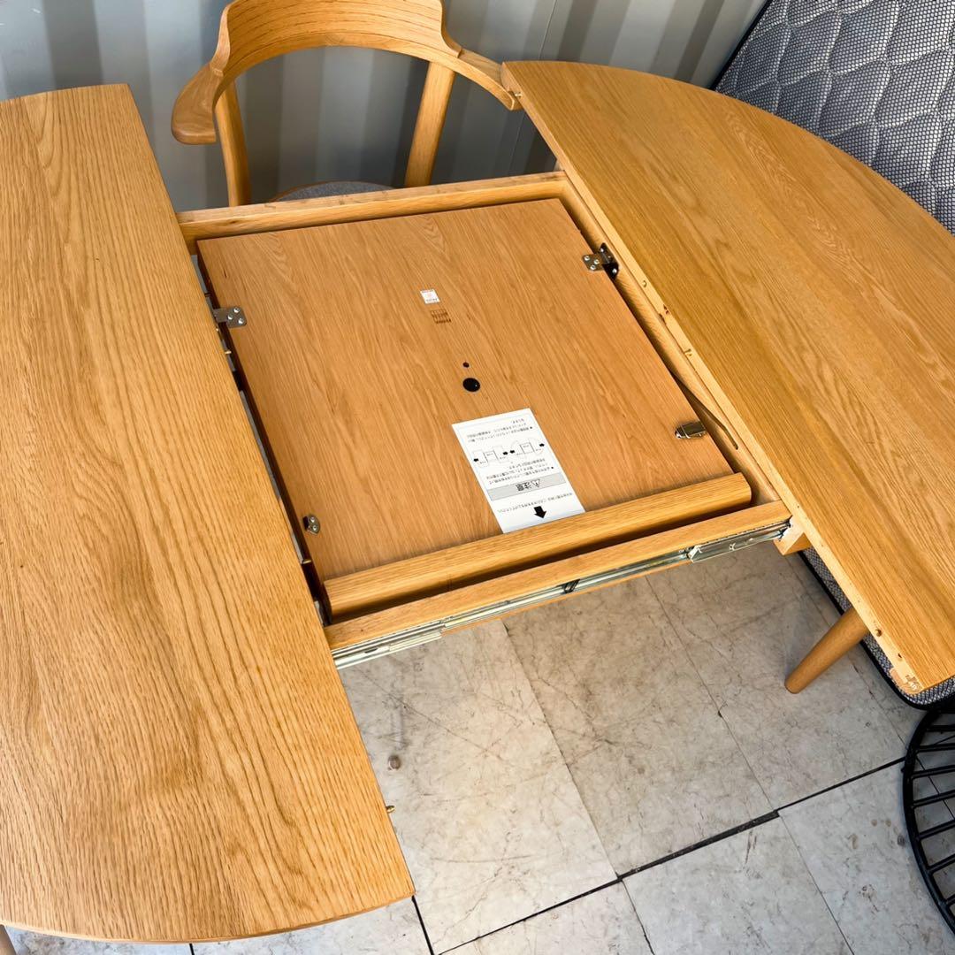 取付無料！カンディハウス マム ダイニング EXテーブル ルントオムチェアー4脚