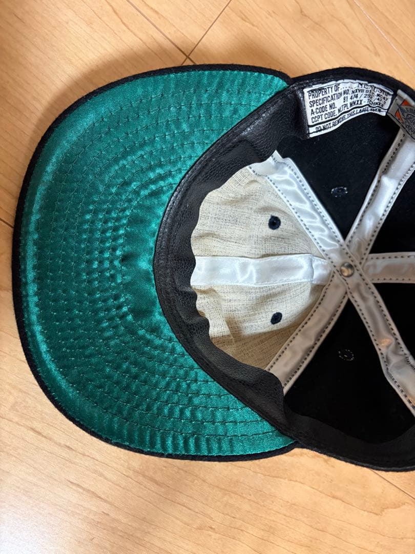 廃盤品エベッツフィールド×ネクサス7キャップ帽子レザーベルトN7ロゴ　ブラック