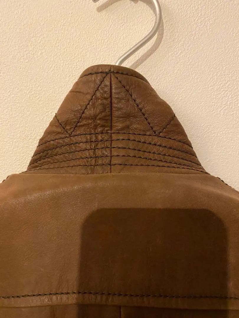 AVIREX 本革 シングルライダースジャケット ブラウンサイズS