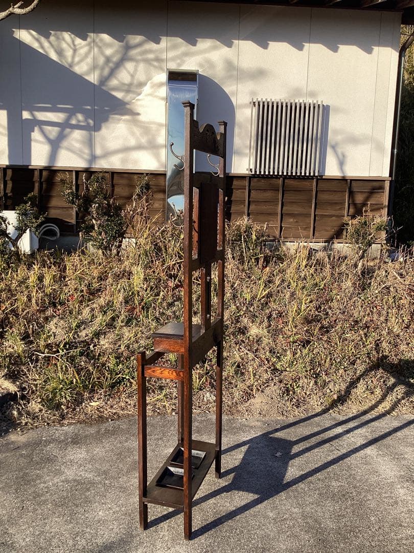 イギリスアンティーク　オーク材　ホールスタンド