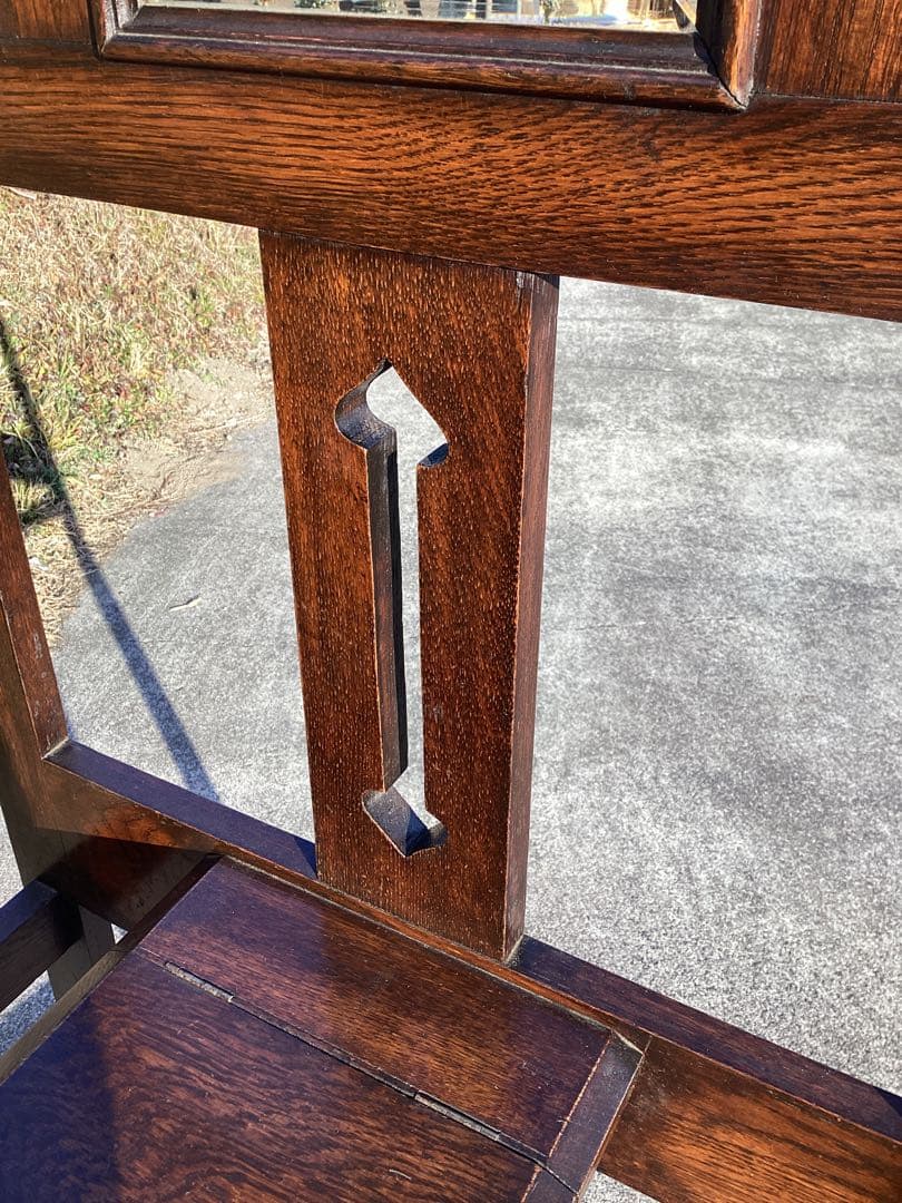 イギリスアンティーク　オーク材　ホールスタンド