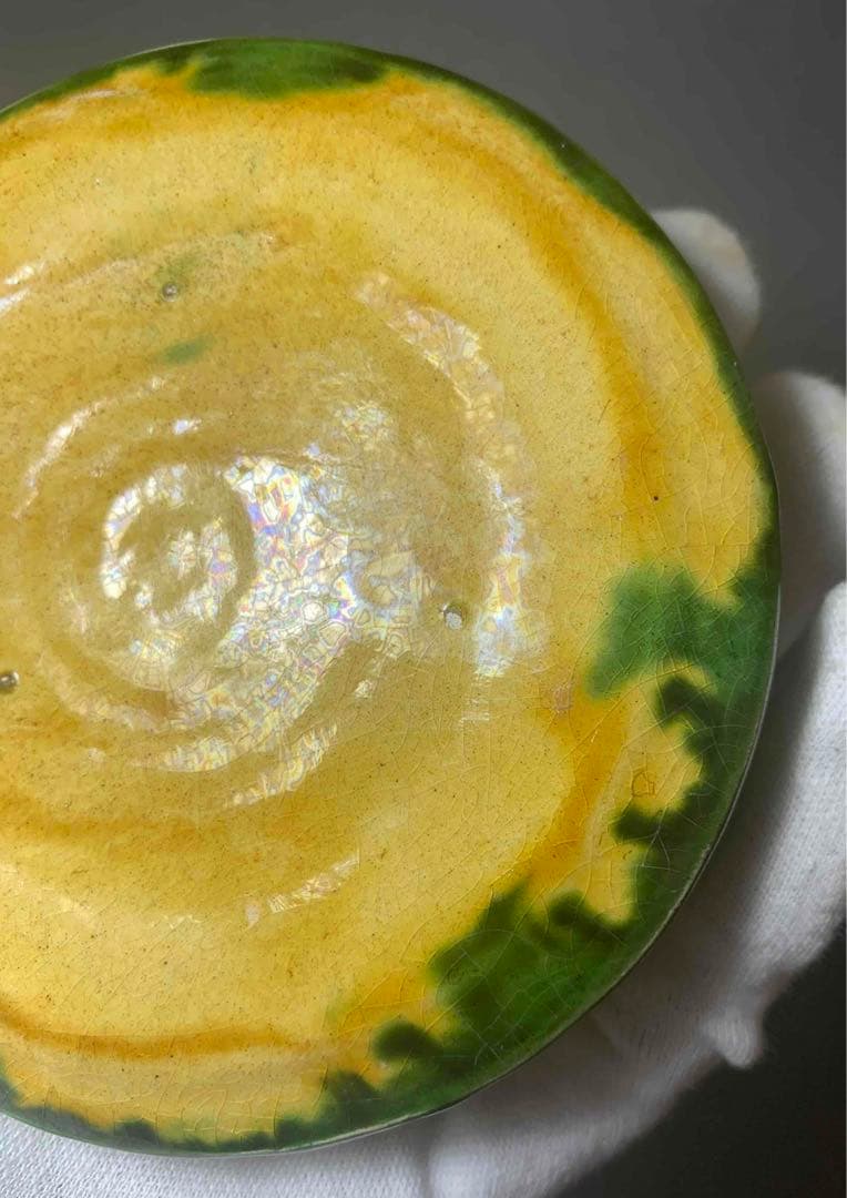 中国 三彩花図印合（香合）　f2220722