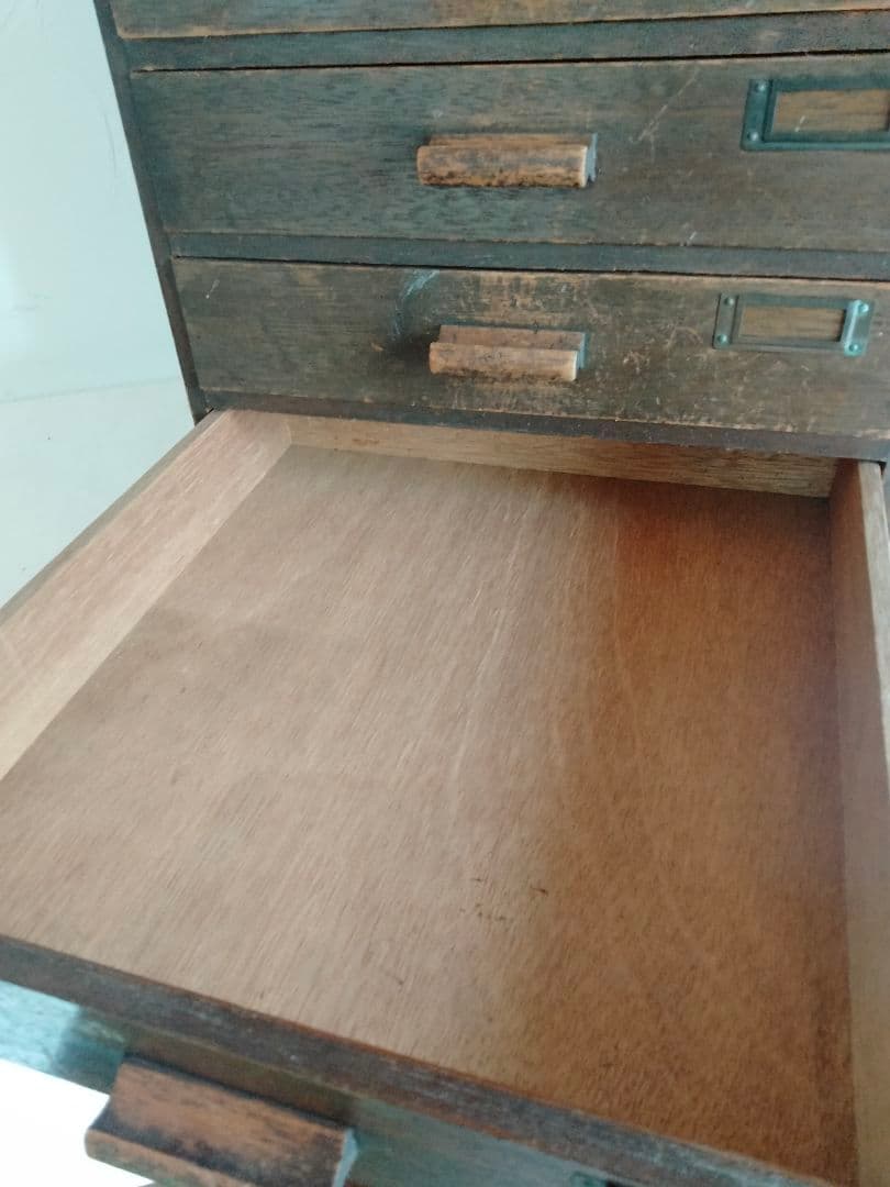 ヴィンテージ　木製引き出し 5段　古道具　書類棚