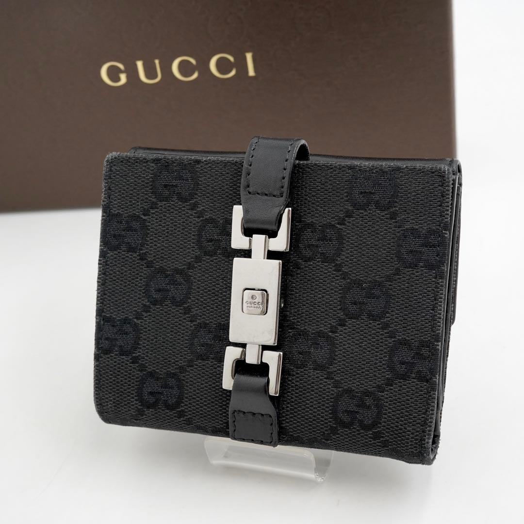 ✨極上美品✨　GUCCI グッチ　二つ折り　ジャッキー　シマ　GG レザー