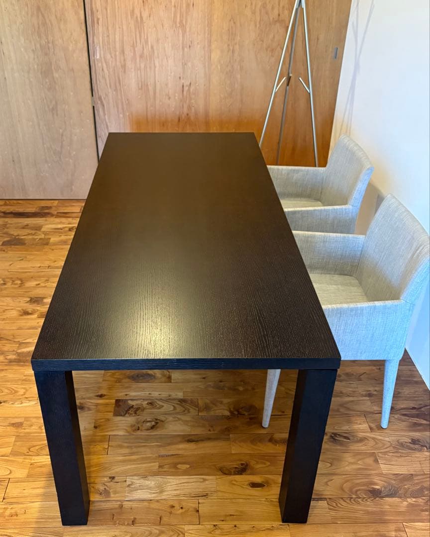 【輸入品・モデルルーム展示品】ダークブラウン 180cmダイニングテーブル 6人