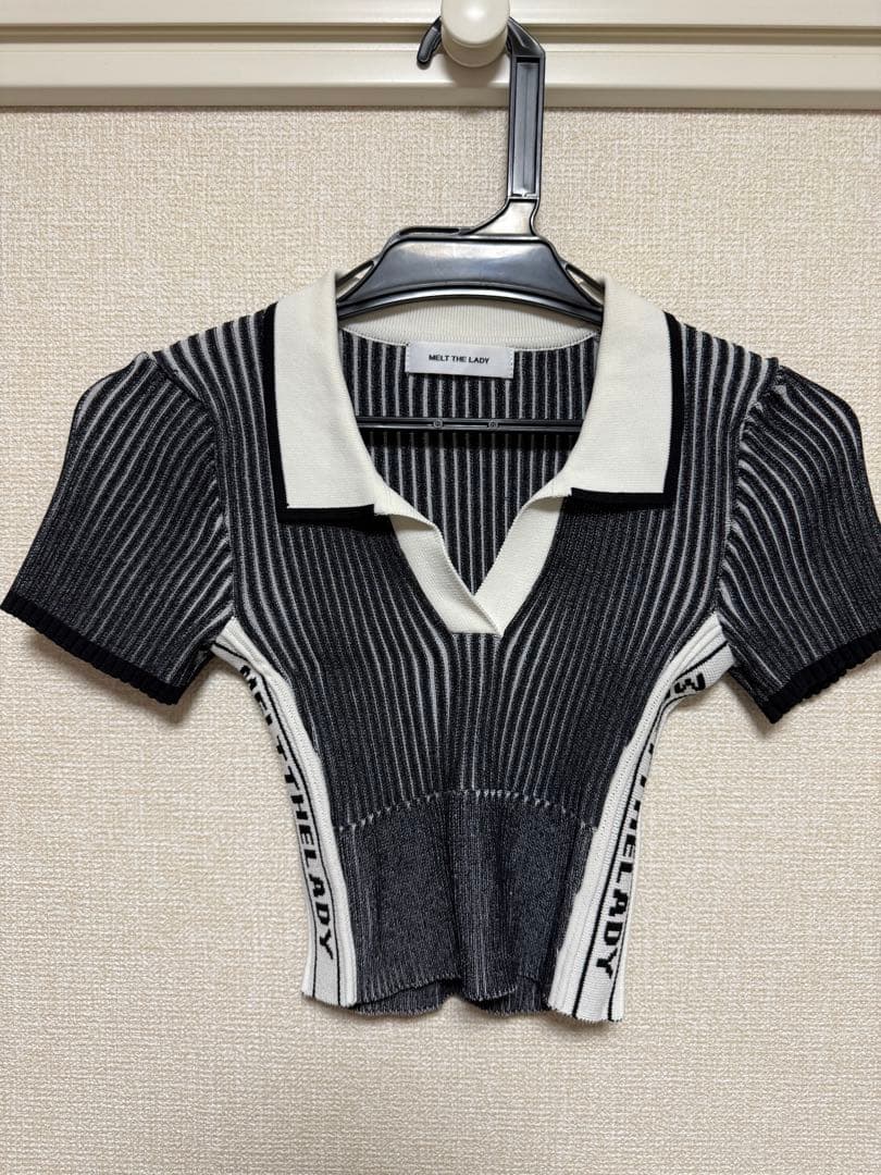 トップス melt the lady collared knit tops