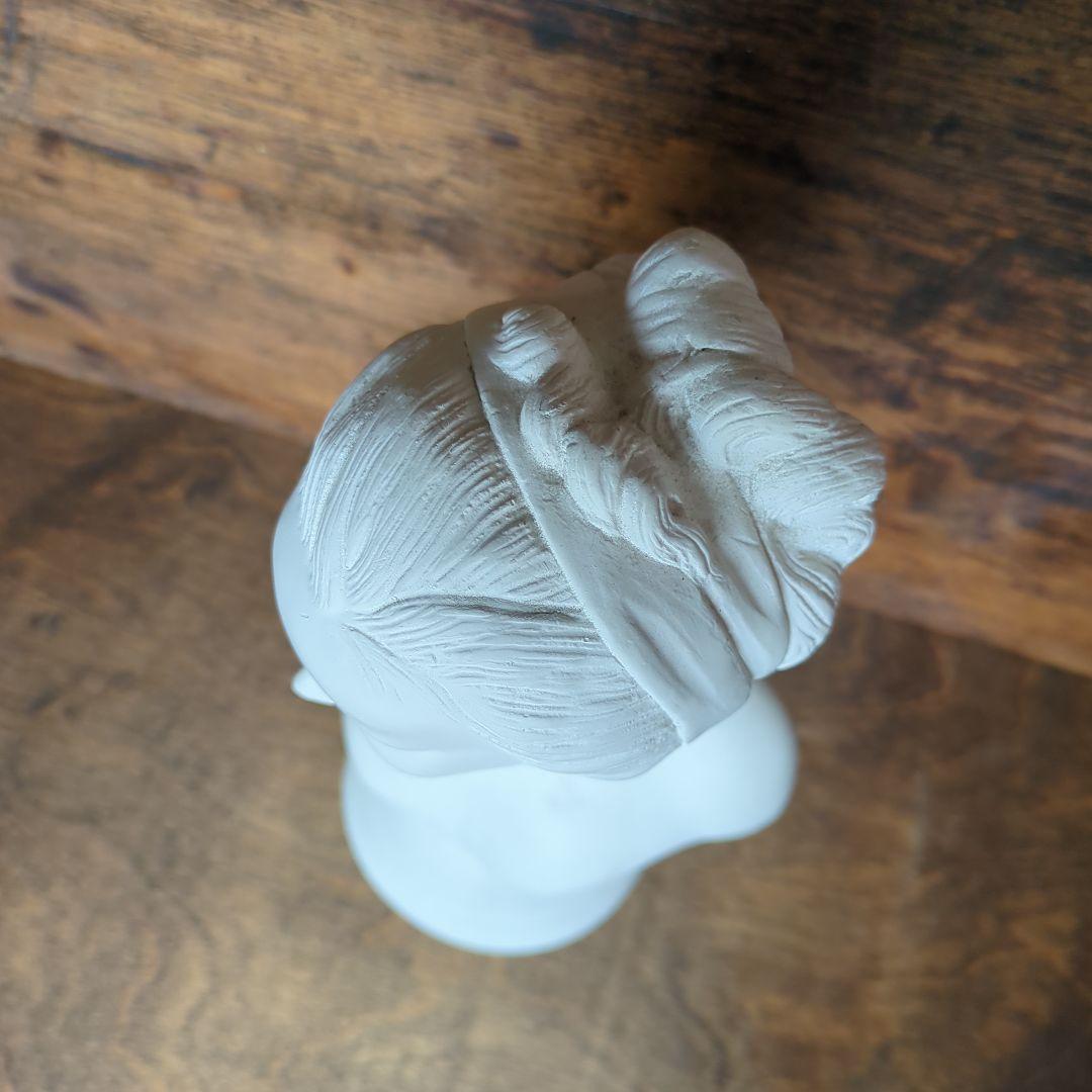 胸像 少女 石膏 フランス製 ヴィンテージ