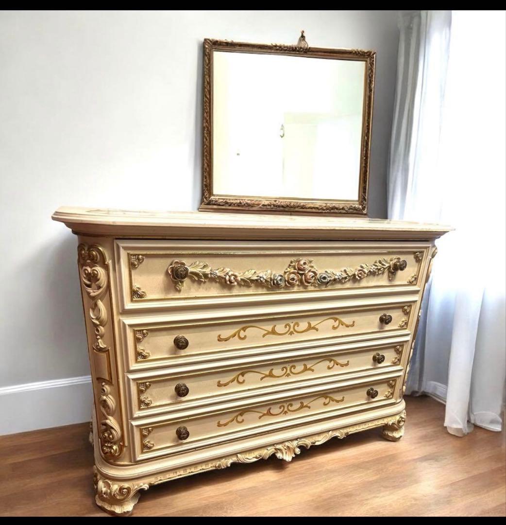 イタリア製　アンティーク　ロココチェスト　箪笥　キャビネット　SILIK