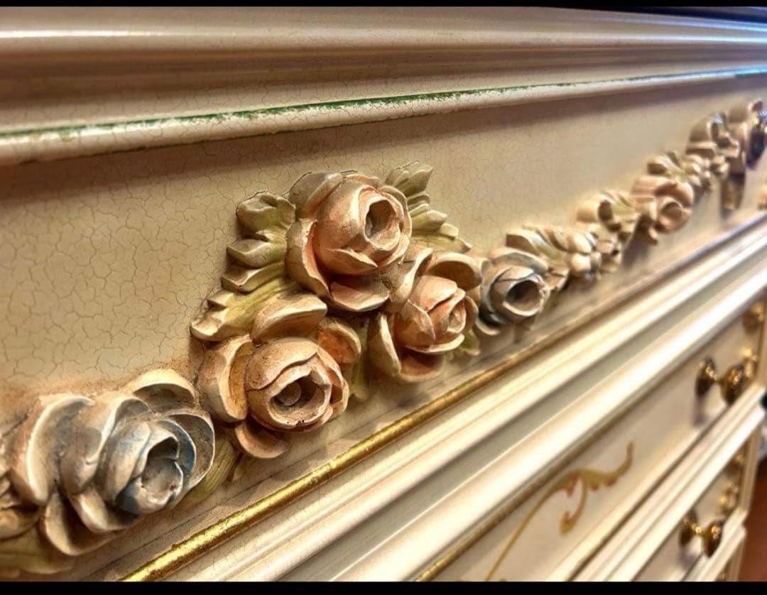 イタリア製　アンティーク　ロココチェスト　箪笥　キャビネット　SILIK