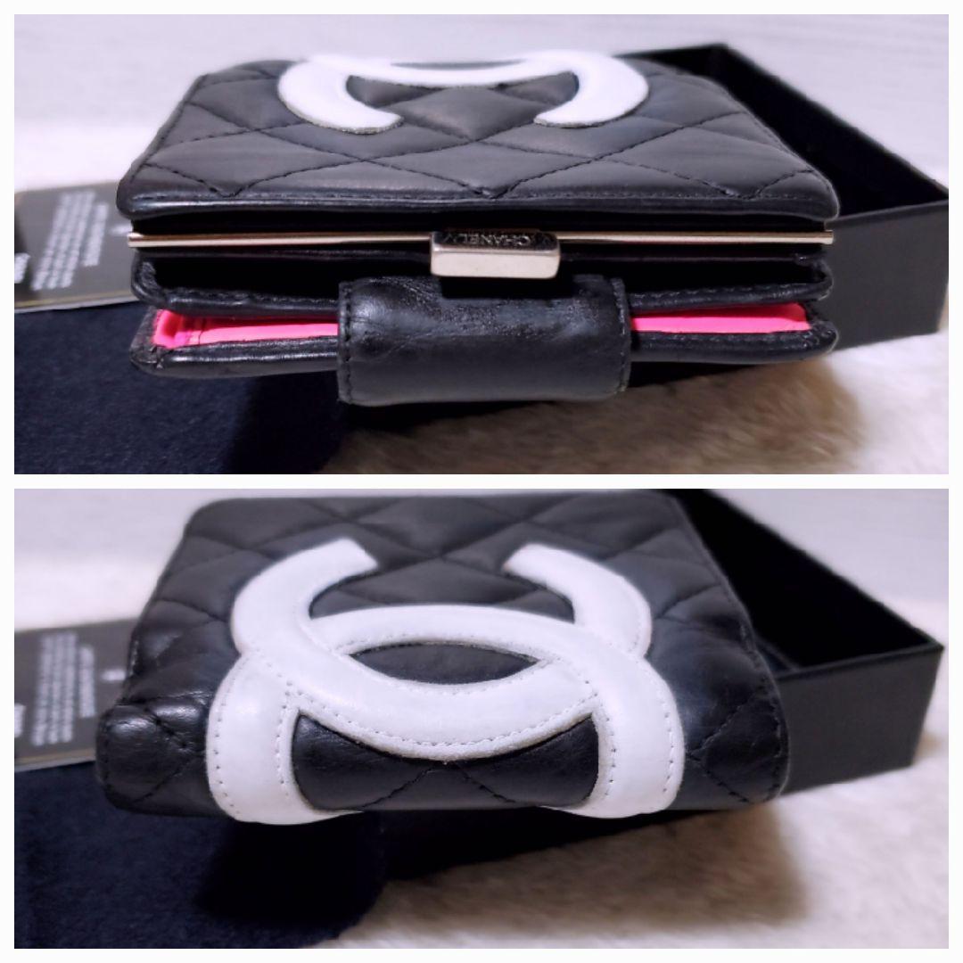 シャネル✨折り財布 ミニ ガマ口 カンボンライン ココマーク ホワイト