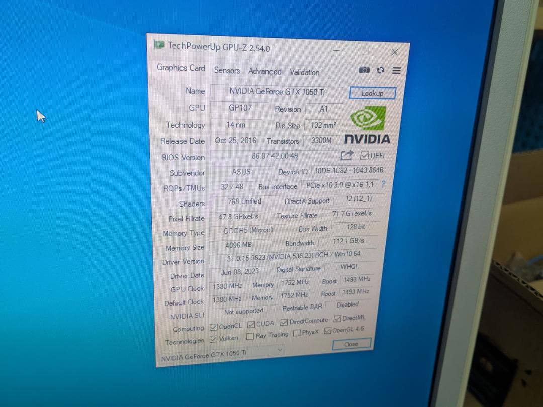 グラフィックボード・グラボ・ビデオカード ASUS GTX1050Ti STRIX GAMING 4G OC