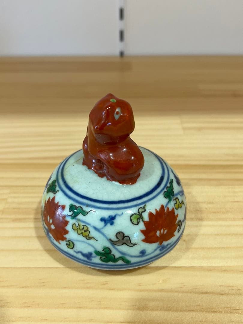 希少品【倉庫整理】古美術　明時代五彩龍鳳文瓢箪蓋瓶【大明宣徳年製】在銘 W-9