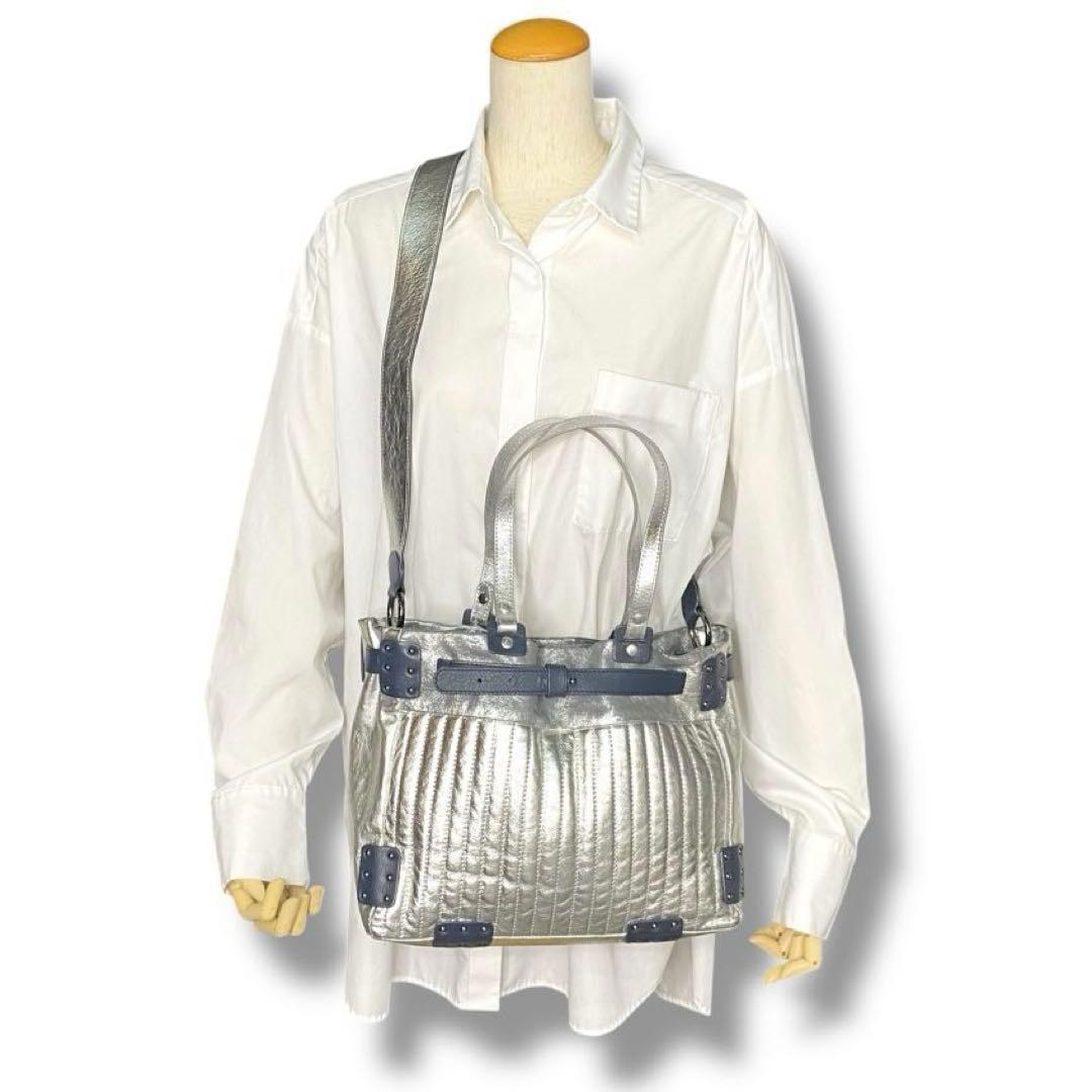 【良品】JAMIN PUECH バッグ ショルダーバッグ 2WAY シルバー