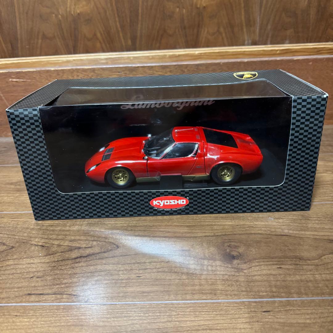 絶版未展示品 京商 1/18 ランボルギーニ ミウラ P400SV レッド