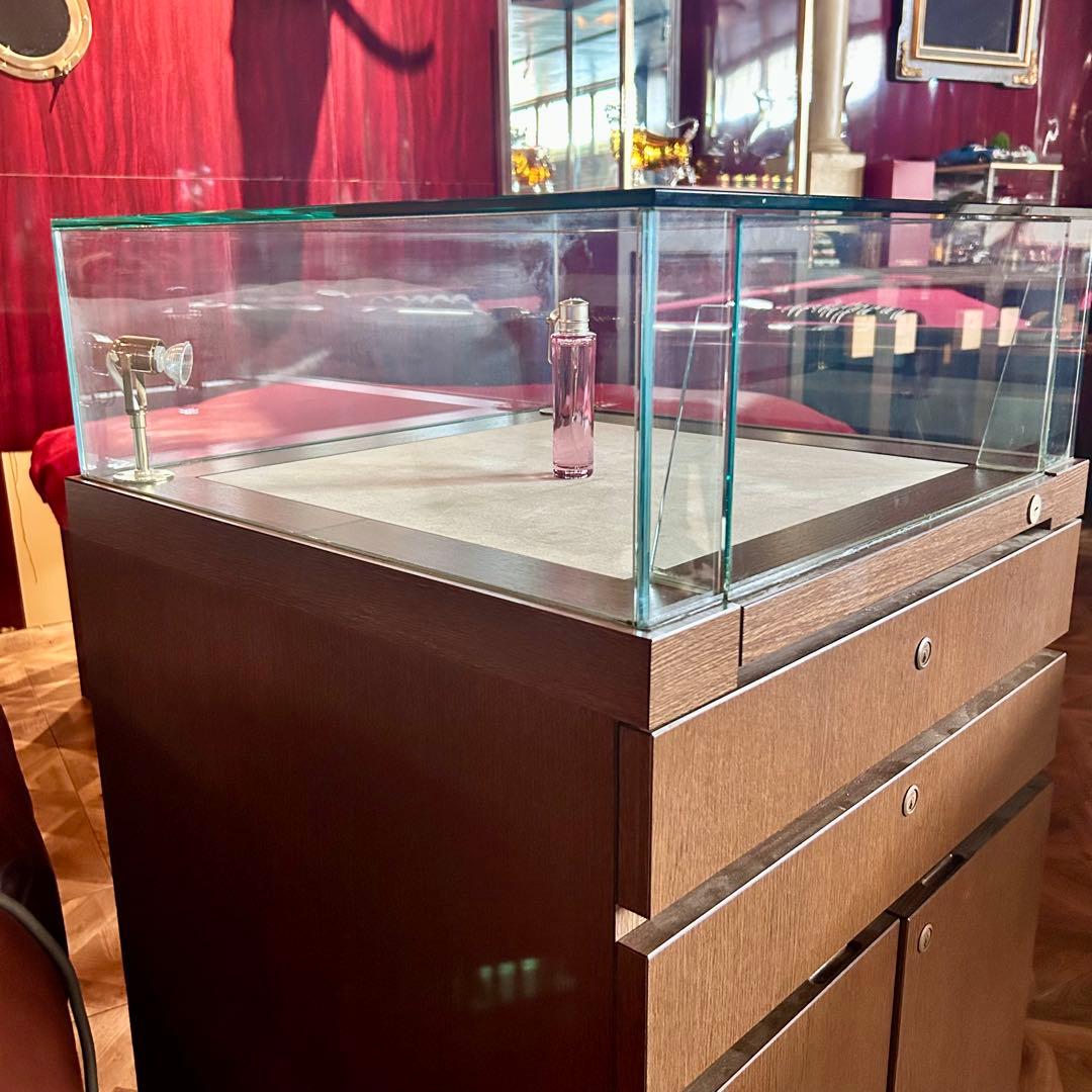 中型木製ガラスショーケース 3引き出し付き