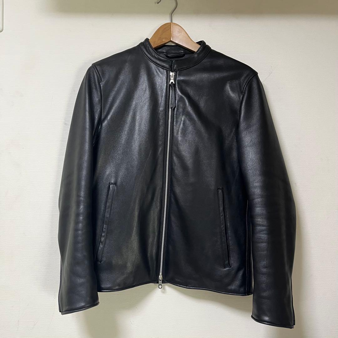 【美品】レザージャケット　シングル　ナノユニバース　サイズM