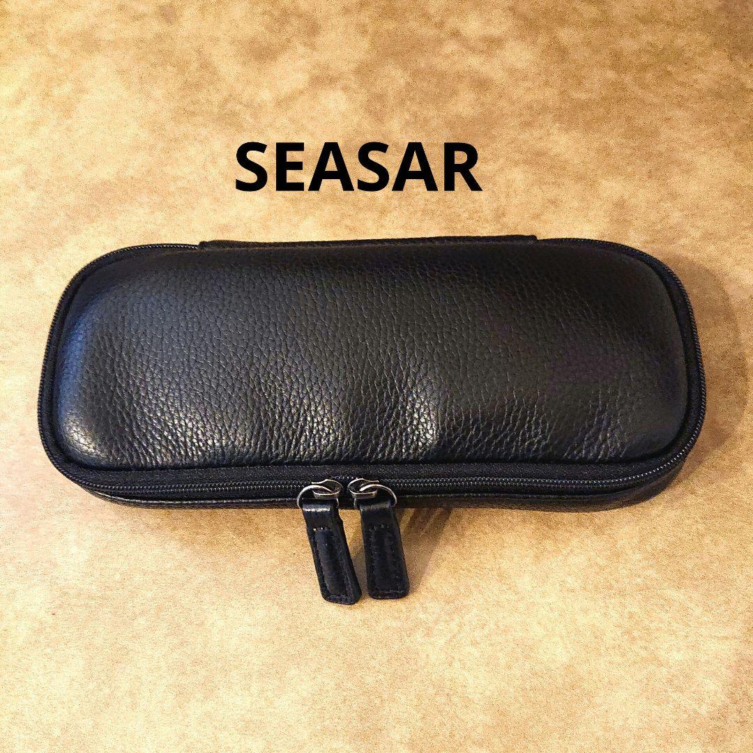 SEASAR OctFoldペンケース エンボスレザー ブラック