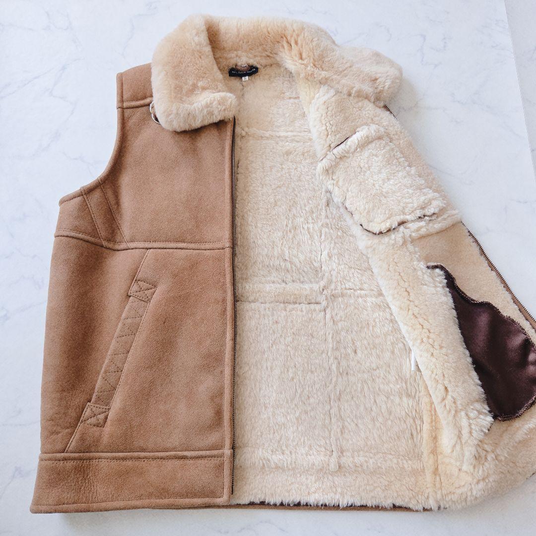 極美品✨本革 シープスキン WINDWARD ボア ムートンベスト メンズ М