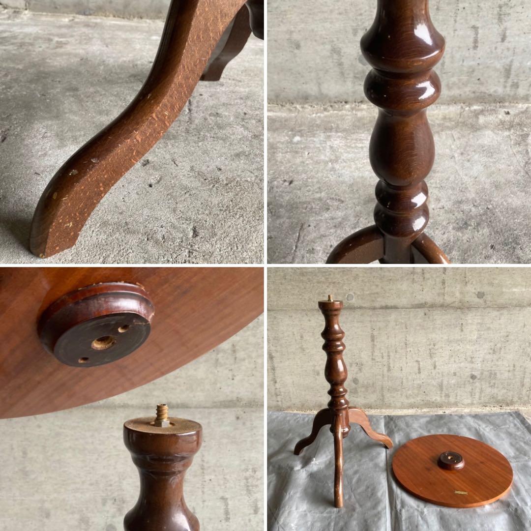 イタリア製 象嵌細工 コーヒーテーブル 丸テーブル サイドテーブル 木製 レトロ