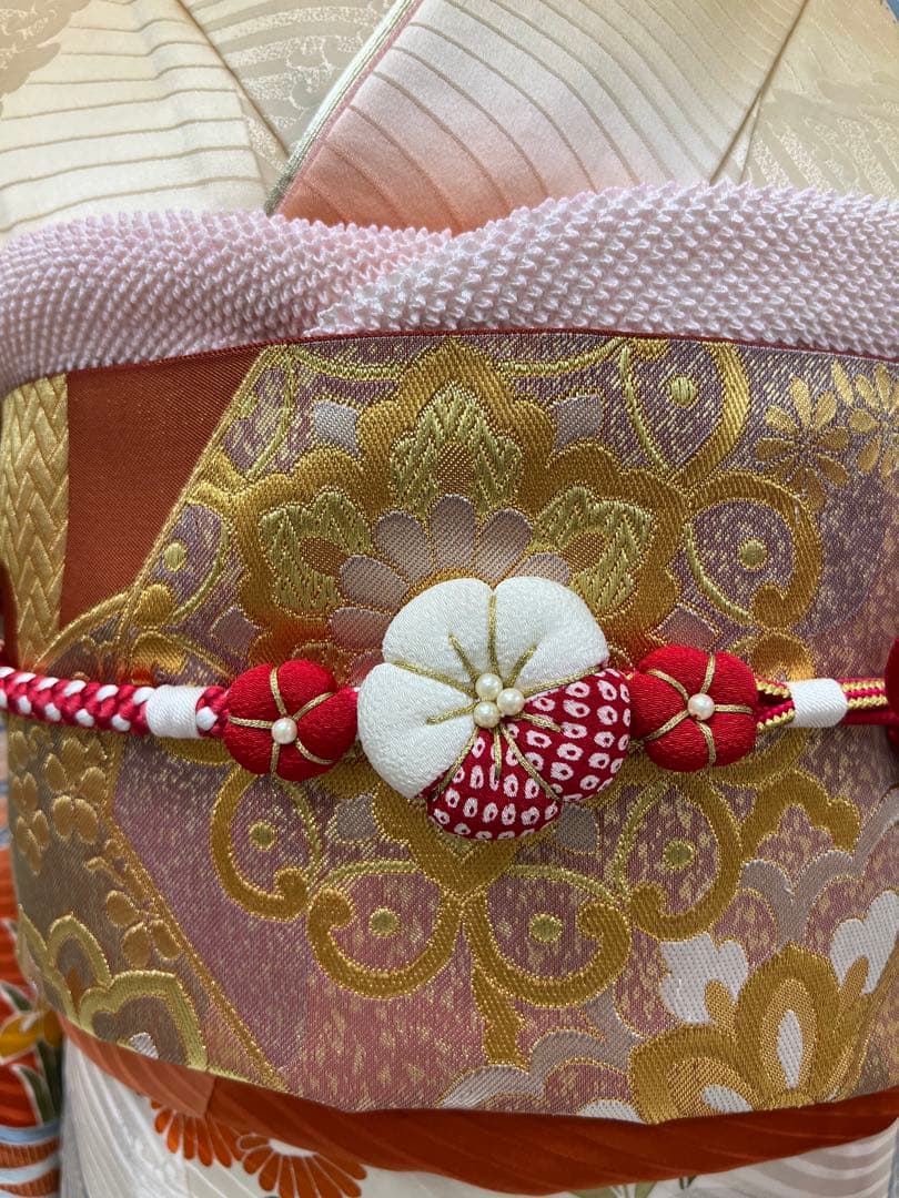 振り袖　フルセット　別誂長襦袢　金彩加工　刺繍入り　振り柄有　川島袋帯　　691