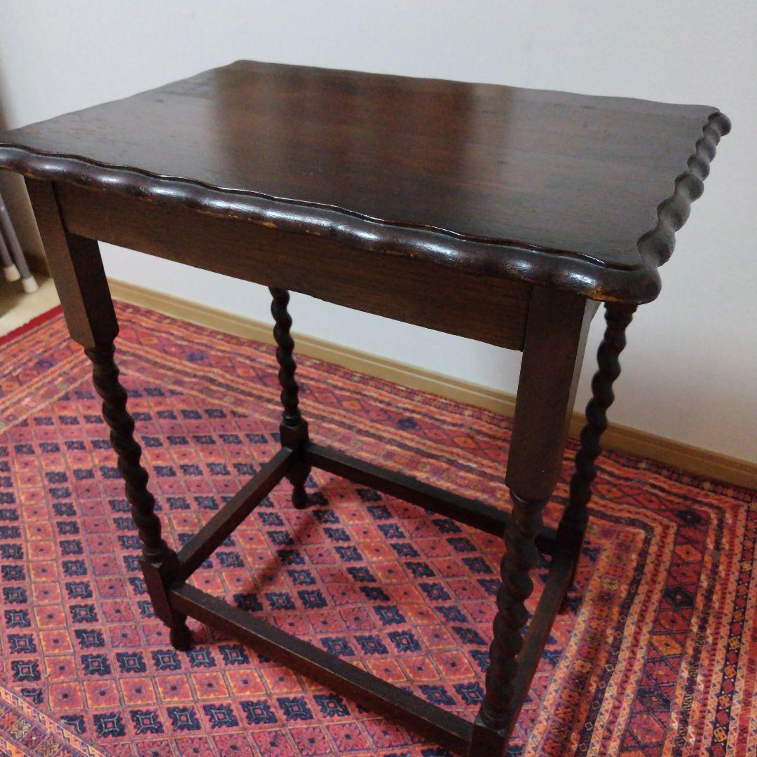 英国アンティーク　サイドテーブル　ディスプレイ　店舗什器　オーク材