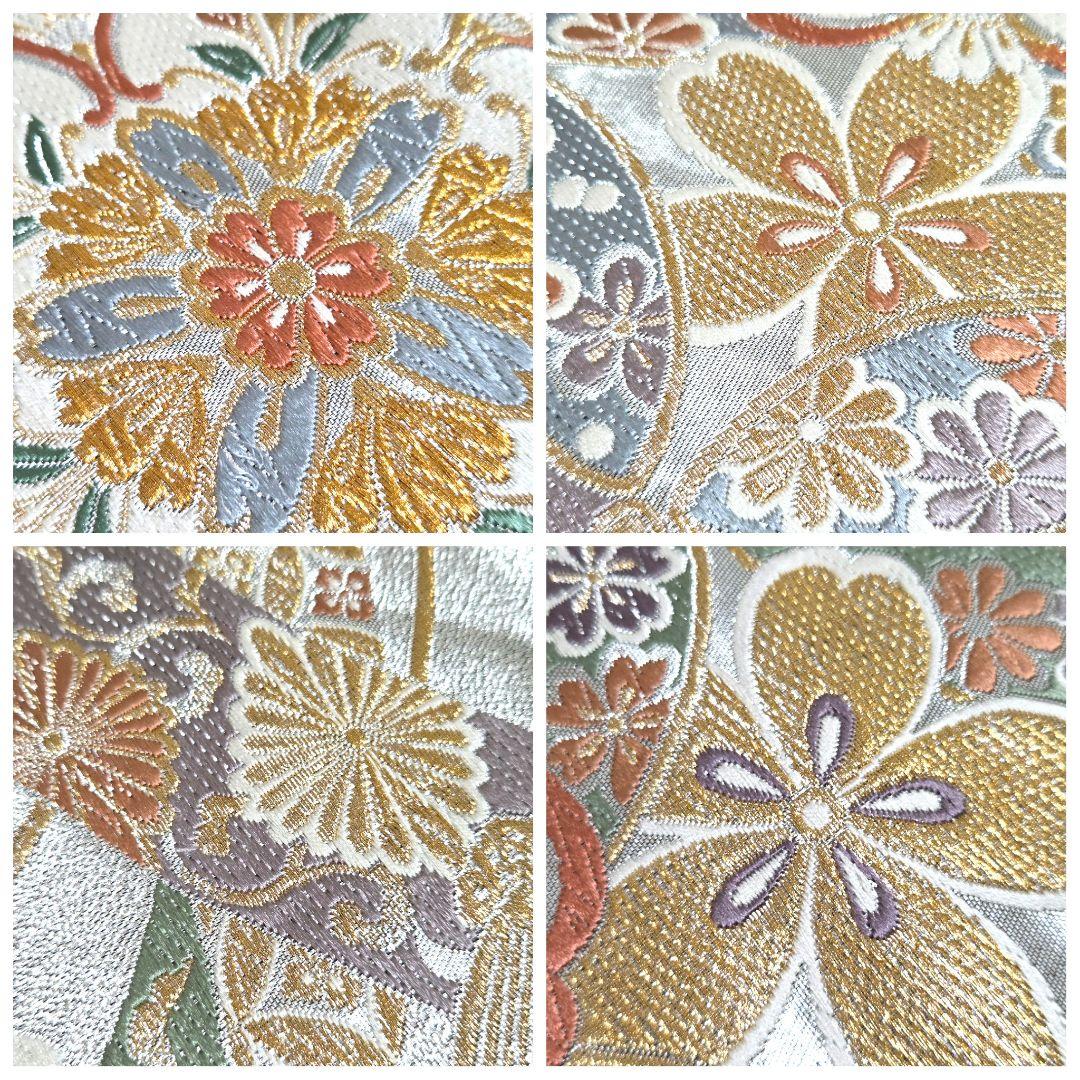 F5 京都きもの友禅 桜 金彩 金駒刺繍 正絹 成人式 振袖・襦袢・袋帯セット