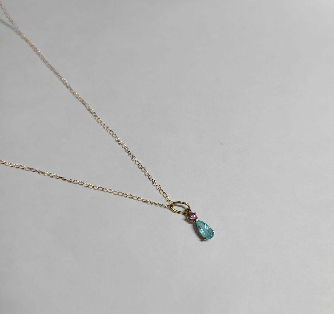 専用ページ★バターリャパライバトルマリン&パパラチペンダントトップ18金★