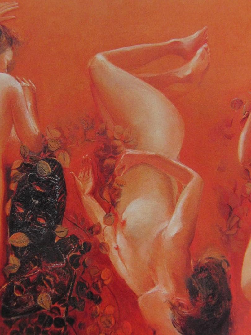 前畑省三、【パーントゥ・三態】、希少な額装用画集より、新品額装付