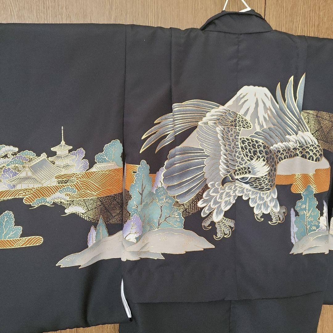 【本日値下げ中】七五三用　5歳　美品　 黒と金の伝統的和装　日本製