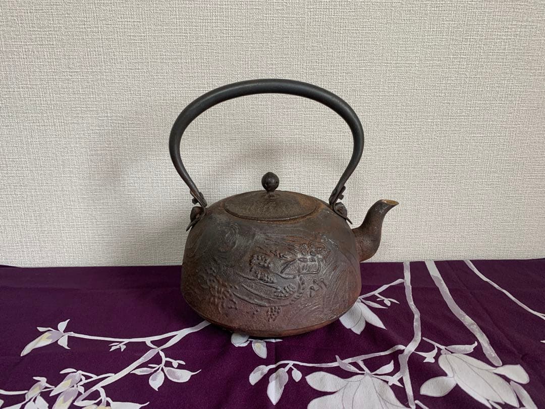 南部 名工 及川 鉄瓶 盛上龍紋