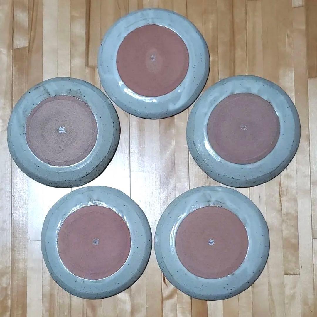 【人間国宝】加藤卓男 幸兵衛窯□紅梅文七寸皿 ５客 共箱入