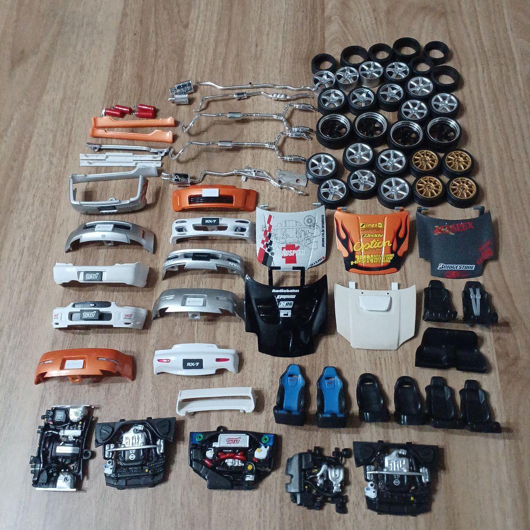 車両パーツセット　ミニカー　タイヤ　ホイール　スバル　トヨタ　マツダ　日産