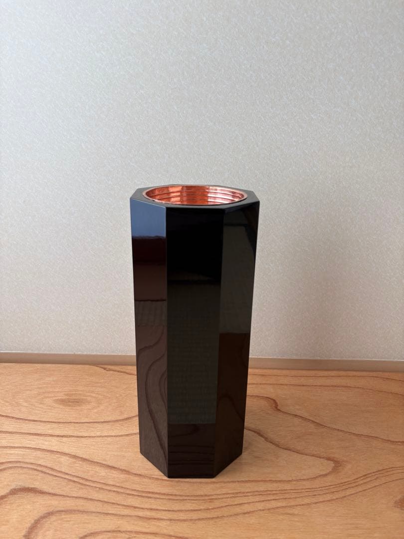63【おまとめ買い可】華道　八角塗寸胴　華道具　寸どう　生け花　花器　花入れ