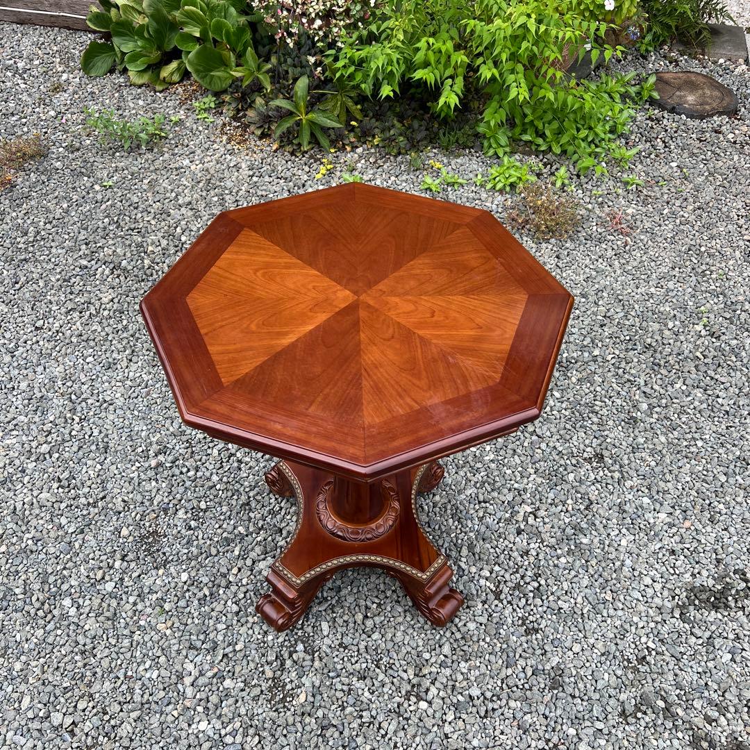 アンティーク 家具 サイドテーブル 八角形 コーヒーテーブル 希少 スタッズ