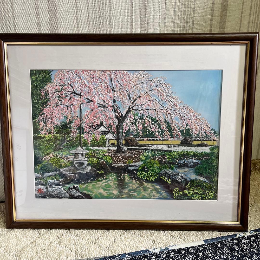 漆喰絵画　京都の庭園