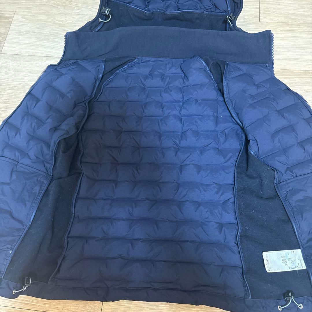 美品　ブリーフィングゴルフ☆ハイブリッドダウン　ネイビー　M 襟取り外し可