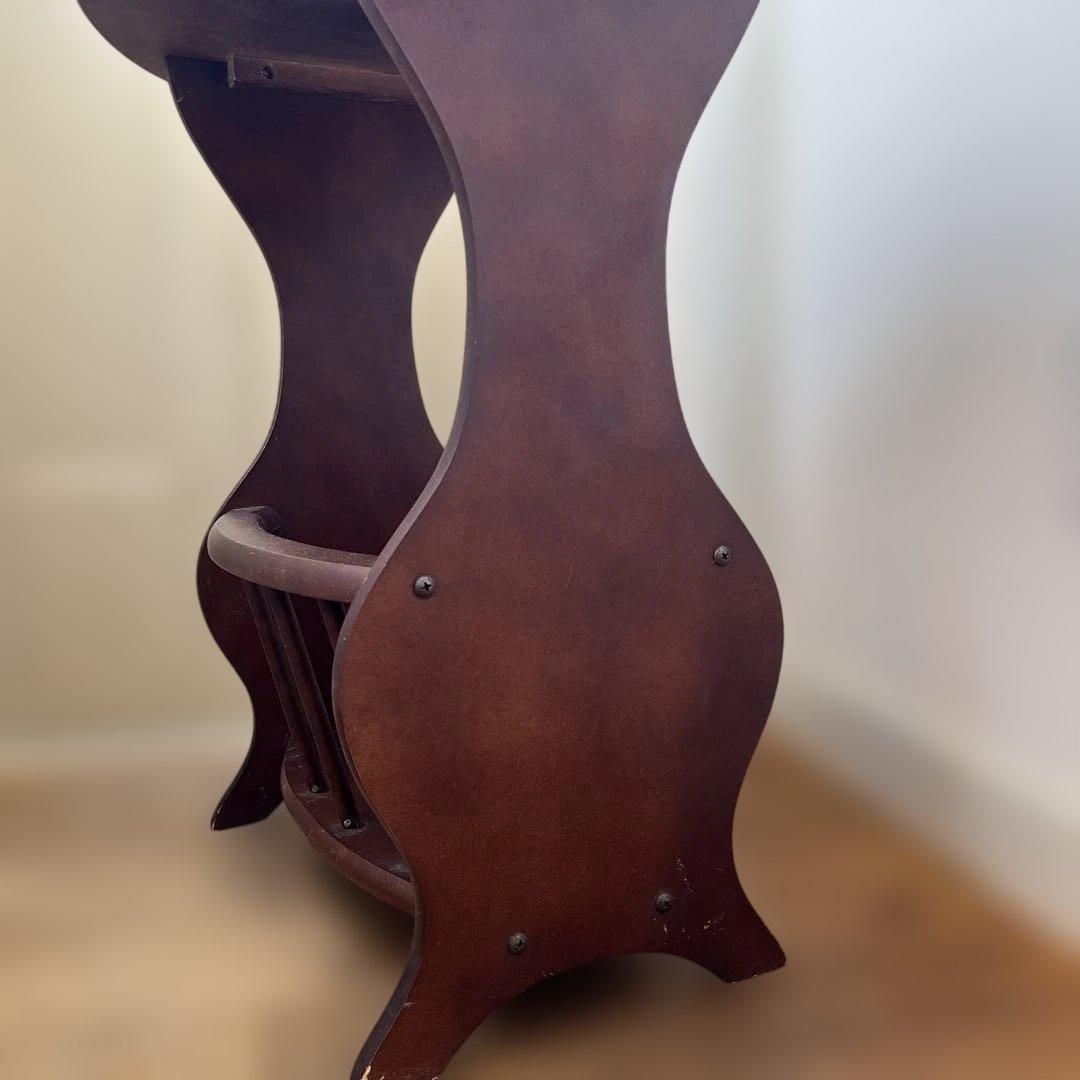 英国ビンテージダークブラウン楕円形サイドテーブル