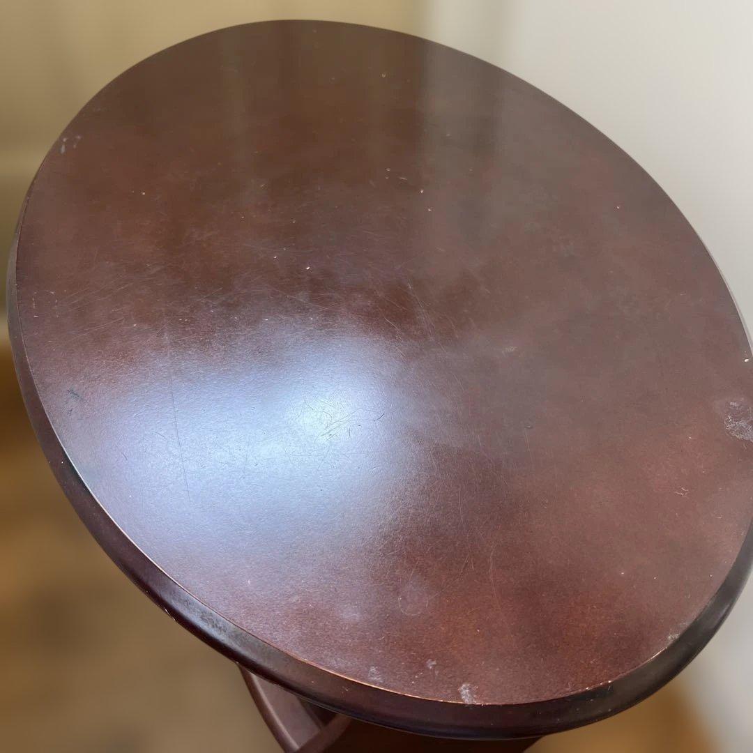 英国ビンテージダークブラウン楕円形サイドテーブル